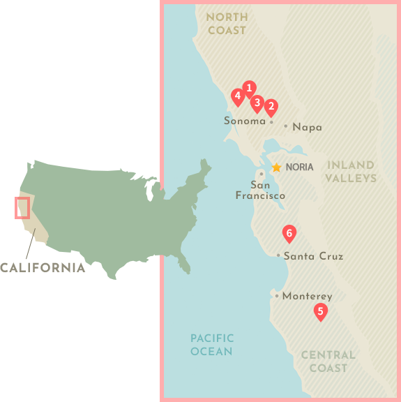 Map of NORIA Vineyards